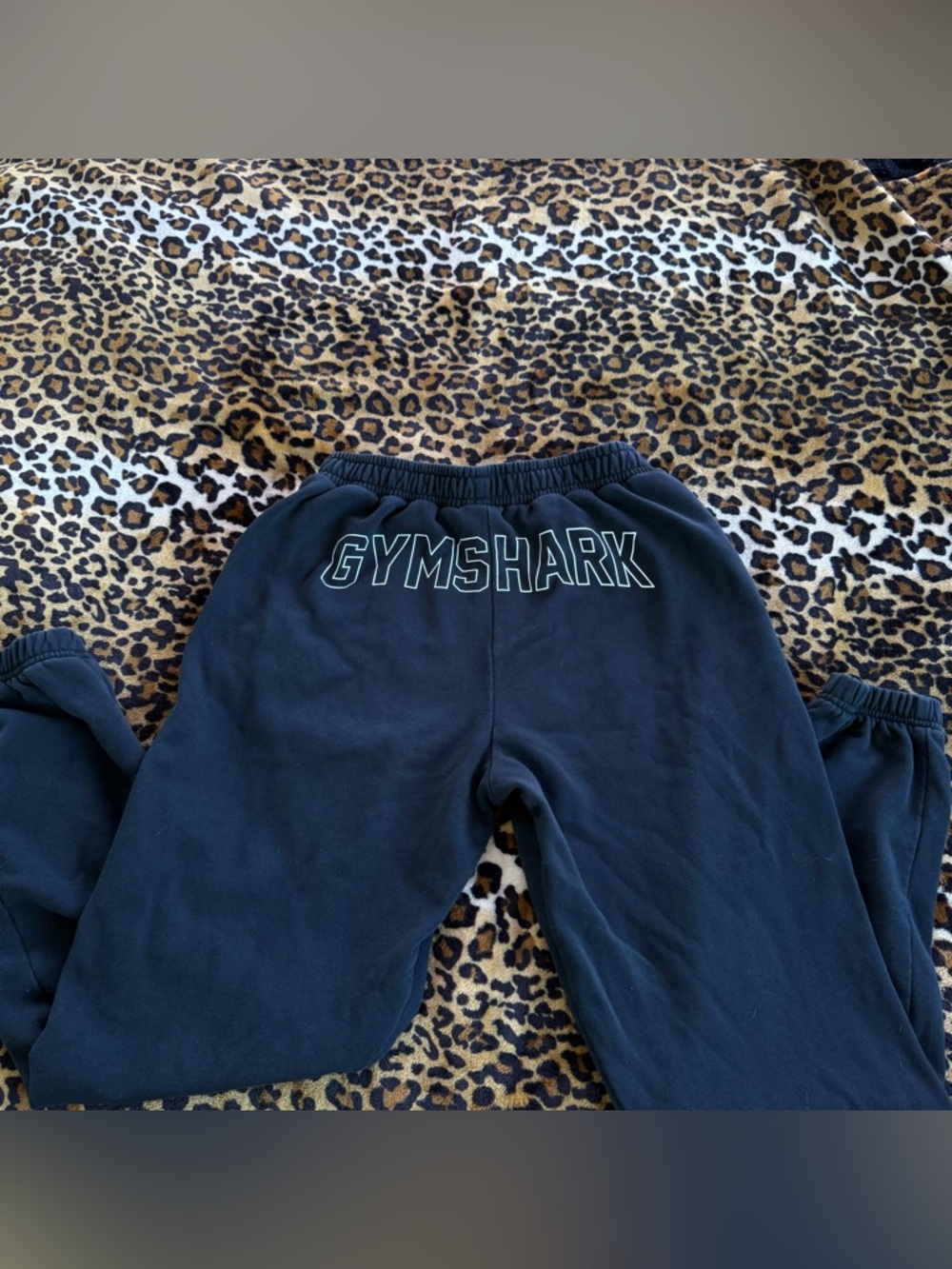 Gymshark Black Oversized Sweatpants with Outlined Logo